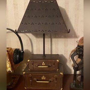 Partylite luggage suitcase working drawers candle lamp like new